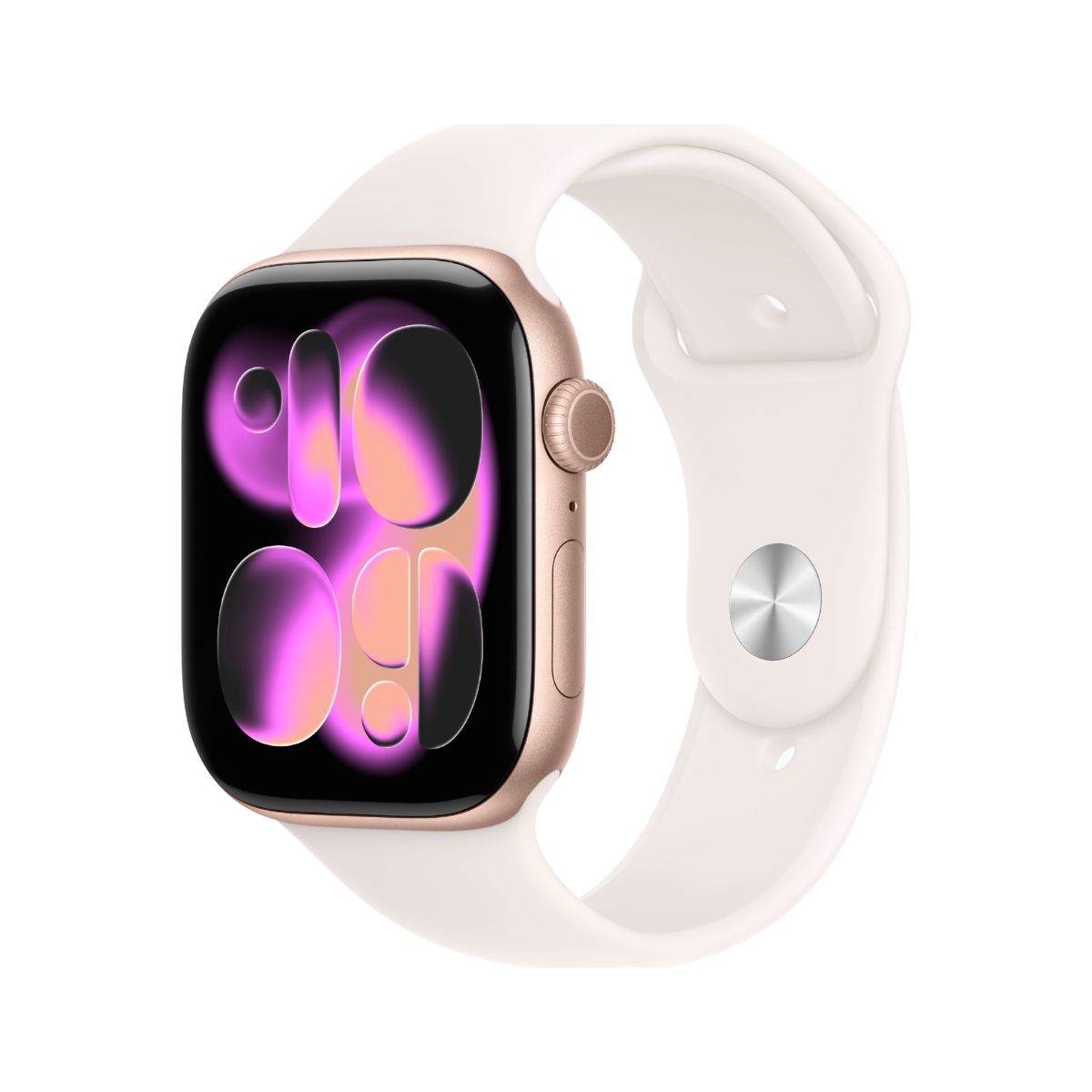 Apple Watch Series 11 GPS 46mm Rose Gold Aluminium Case with Light Blush Sport Band S/M MEV64