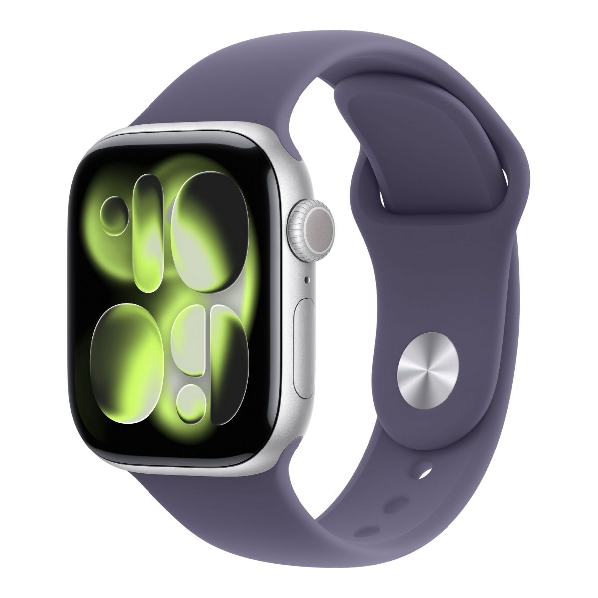 Apple Watch Series 11 GPS 42mm Silver Aluminium Case with Purple Fog Sport Band S/M MEU64