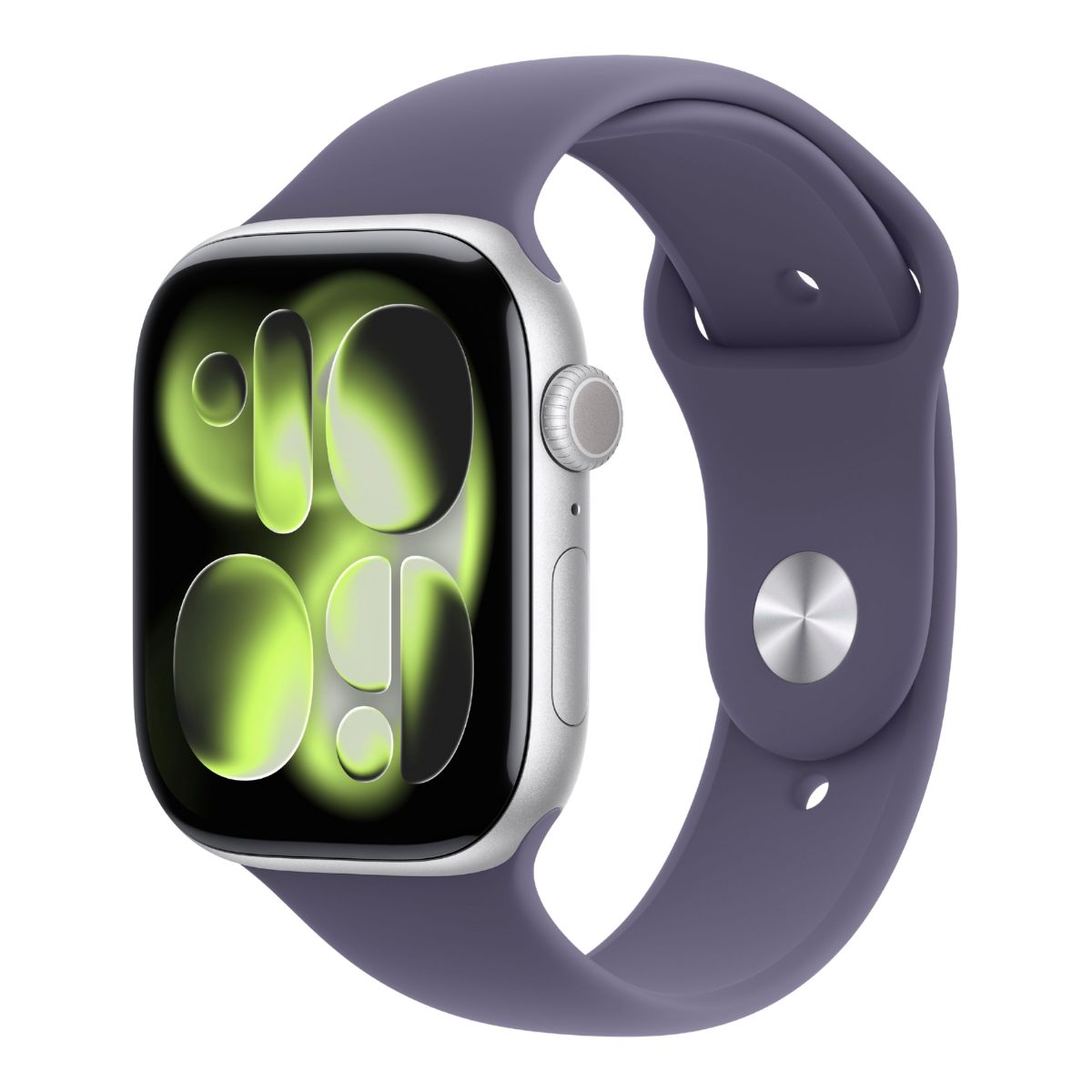 Apple Watch Series 11 GPS 46mm Silver Aluminium Case with Purple Fog Sport Band S/M MEV94