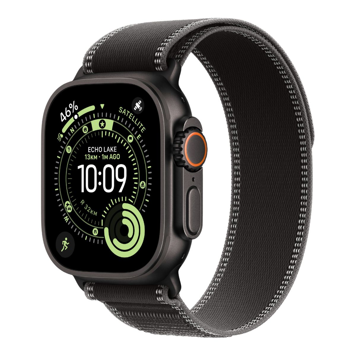 Apple Watch Ultra 3 5G 49mm Black Titanium Case with Black Charcoal Trail Loop M/L MF1H4