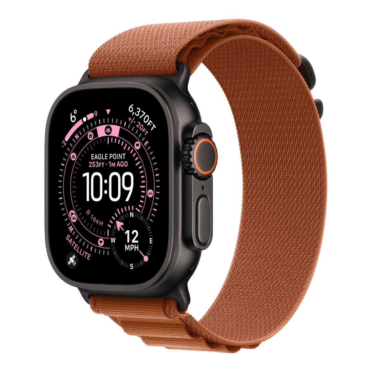 Apple Watch Ultra 3 5G 49mm Black Titanium Case with Terra Cotta Alpine Loop S/M MF254